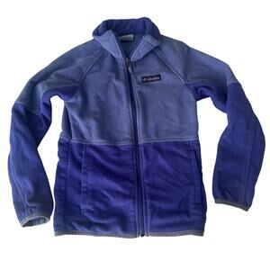 Youth Columbia Purple Color Block Fleece Jacket - Small